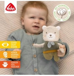 Sensory Cloth Bear Crinkle Toy for Infants