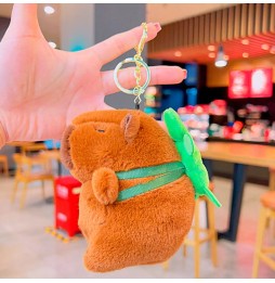 Capybara Plush Keychain with Backpack