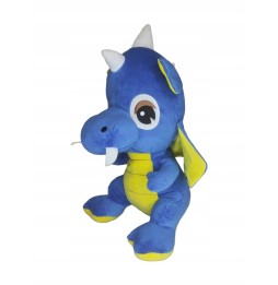 Large Plush Dragon 35 cm Blue Yellow