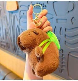 Capybara Plush Keychain with Backpack