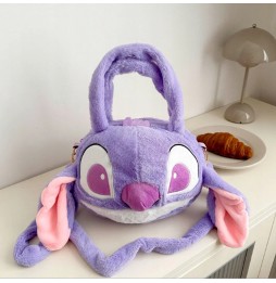 Purple Plush Stitch Tote Bag for Kids