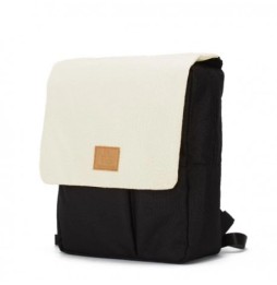 My bag's plecak reflap eco black/cream - modny i ekologiczny