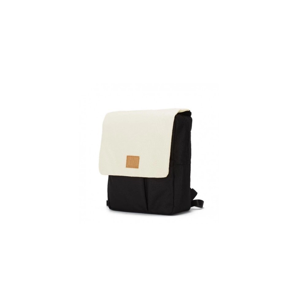 My bag's plecak reflap eco black/cream - modny i ekologiczny