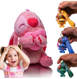 Plush Stitch Toy with Keychain for Kids