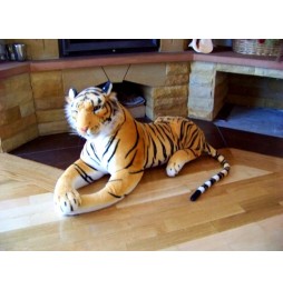 Brown Lying Tiger 85cm - Plush Toy for Kids