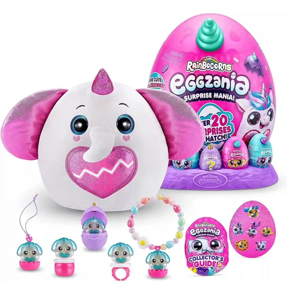 Set Rainbocorns Eggzania cu elefant de plus