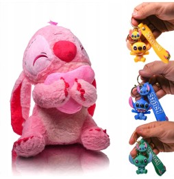 Plush Stitch Toy with Keychain for Kids