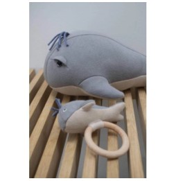 Filibabba Whale Willie Rattle - Organic Cotton