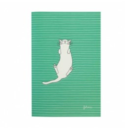 Medium Cat Notebook - Feline Fine Green