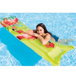 Materac plażowy Intex 183x69 cm zielony z poduszką