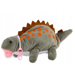 Gray Plush Dinosaur Pencil Case