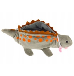 Gray Plush Dinosaur Pencil Case