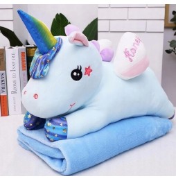 Large Unicorn Plush 3in1 Pillow Blanket