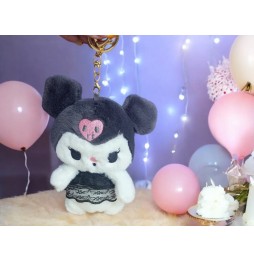 Breloc cu blană Kuromi Cinnamoroll 15 cm