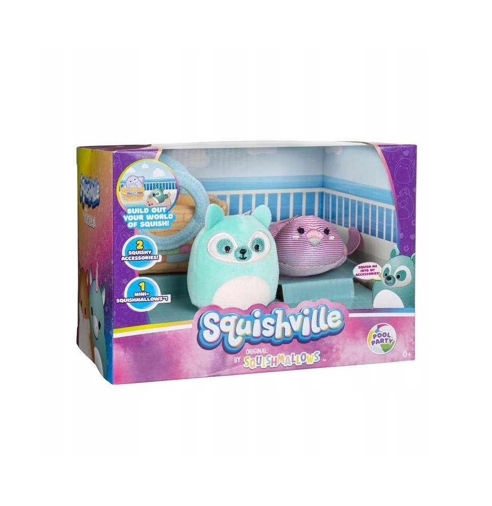 Squishmallows Pool Party Toy with Lance the Lemur