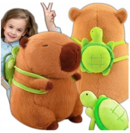 Capybara Plush Toy with Turtle Backpack 32 cm