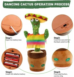 Interactive Cactus in Hat 32cm