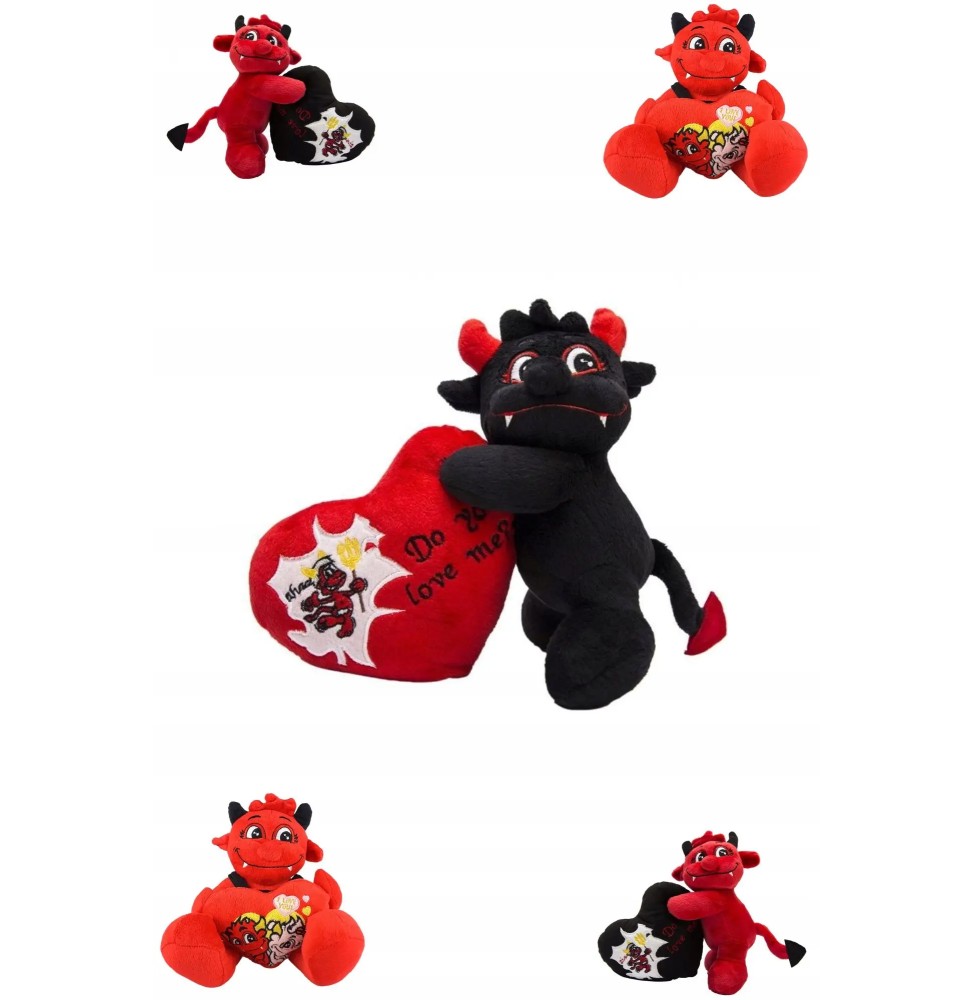 Plush Devil with Heart I Love You