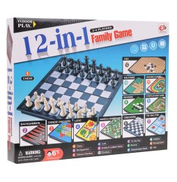 12-in-1 Board Game Set for Family Fun