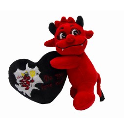 Plush Devil with Heart I Love You