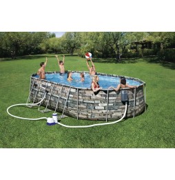 Above Ground Pool 610x366 cm Power Steel BESTWAY