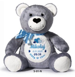 Teddy Bear with Name and Birth Certificate