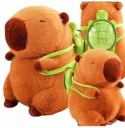 Capybara Plush Toy with Turtle Backpack 20 cm