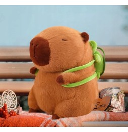 Capybara Plush Toy with Turtle Backpack 20 cm