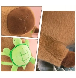 Capybara with Turtle Backpack Plush Toy 40 cm