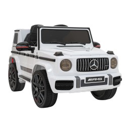 Mercedes AMG G63 dla dzieci - biały, pilot, MP3, LED