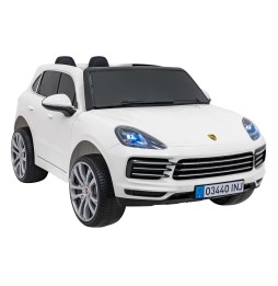 Porsche cayenne s dla dzieci - biały z pilotem i audio led