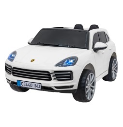 Porsche cayenne s dla dzieci - biały z pilotem i audio led