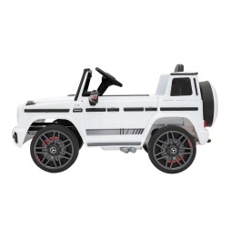 Mercedes AMG G63 pentru copii - alb, telecomandă, MP3, LED