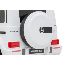 Mercedes AMG G63 dla dzieci - biały, pilot, MP3, LED