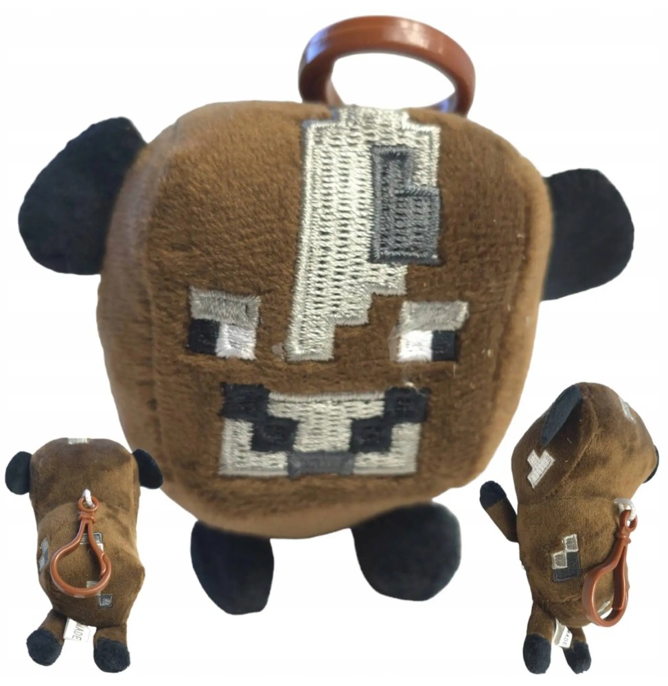 Minecraft Plush Cow Keychain 2-in-1