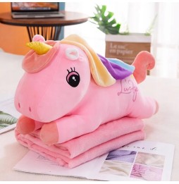 Găleată mare 3 în 1 pernă cu pătură unicorn