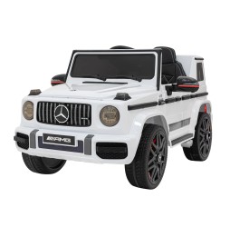 Mercedes AMG G63 dla dzieci - biały, pilot, MP3, LED