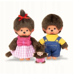 Monchhichi 254873 Set Maimuțe Tata Mama Copil