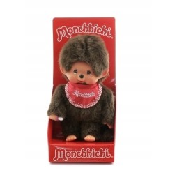 Monchhichi 255010 Chłopiec z czerwonym śliniaczkiem