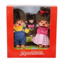 Monchhichi 254873 Set Maimuțe Tata Mama Copil