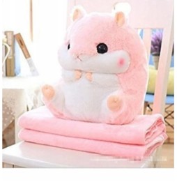 3-in-1 Plush Hamster - Toy and Blanket