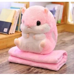 3-in-1 Plush Hamster - Toy and Blanket