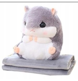 3-in-1 Plush Hamster - Toy and Blanket