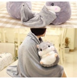 3-in-1 Plush Hamster - Toy and Blanket