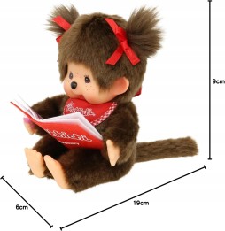 Monchhichi 221561 Girl Monkey with Book