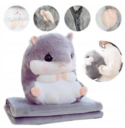 3-in-1 Plush Hamster - Toy and Blanket