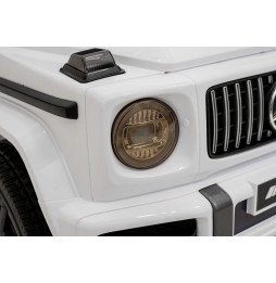 Mercedes AMG G63 dla dzieci - biały, pilot, MP3, LED