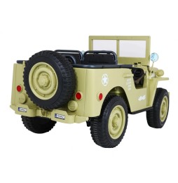 Autko wojskowe retro strong dla 3 dzieci, napęd 4x4, schowki