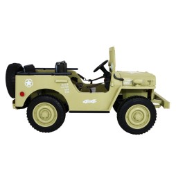 Autko wojskowe retro strong dla 3 dzieci, napęd 4x4, schowki