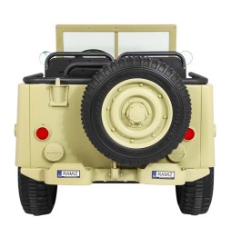 Autko wojskowe retro strong dla 3 dzieci, napęd 4x4, schowki